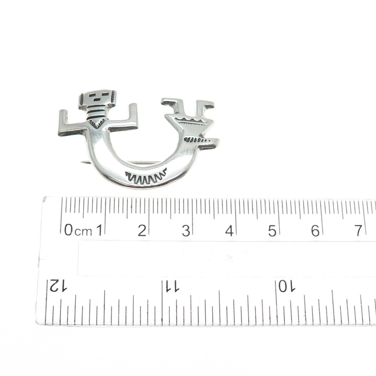 Felix Joe Navajo Old Pawn Sterling Silver Vintage Kachina Doll Tribal Pin Brooch