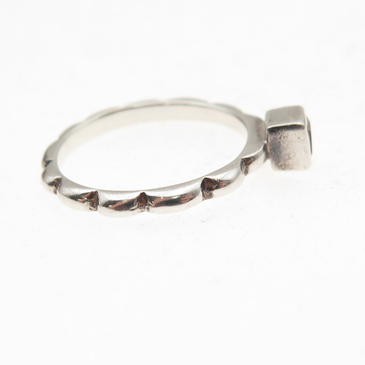 925 Sterling Silver Vintage Real Smoky Quartz Ring Size 5