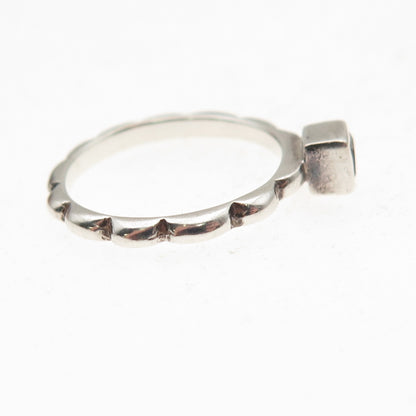 925 Sterling Silver Vintage Real Smoky Quartz Ring Size 5