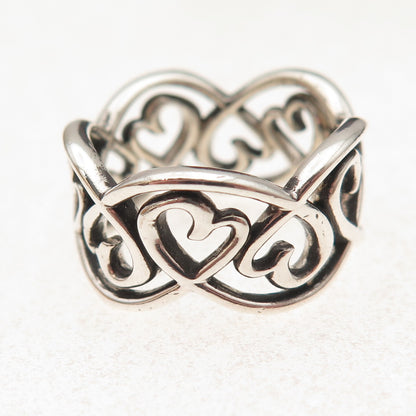 Tiffany & Co. Paloma Picasso Sterling Silver Vintage Loving Heart Ring Size 7.25