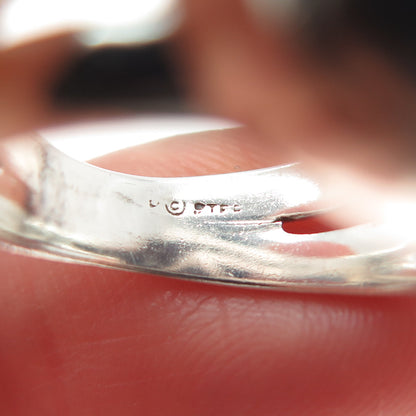925 Sterling Silver Vintage Modernist Yin Yang Ring Size 6.5