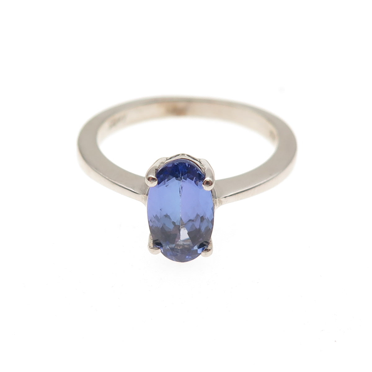 D'Joy 925 Sterling Silver Real Oval-Cut Tanzanite Ring Size 8