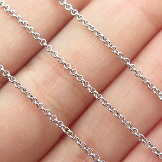 925 Sterling Silver Italy Rolo Chain Necklace 16"