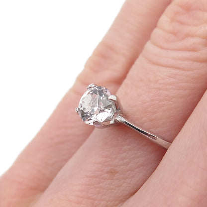 AVON 925 Sterling Silver Vintage Round-Cut C Z Engagement Ring Size 6