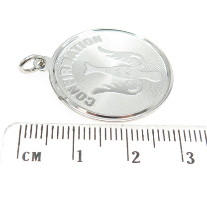 925 Sterling Silver Vintage "Confirmation" Holy Ghost Religious Pendant