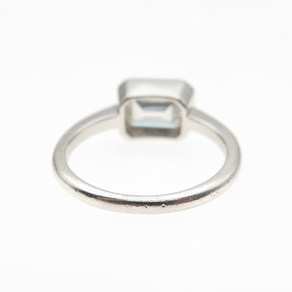 Lafonn 925 Sterling Silver Emerald-Cut C Z Engagement Ring Size 6