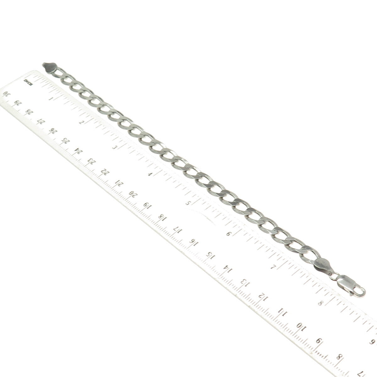 P. LUX 925 Sterling Silver Italy Curb Link Bracelet 8"