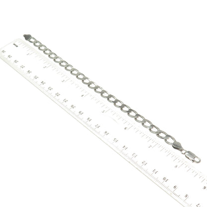 P. LUX 925 Sterling Silver Italy Curb Link Bracelet 8"