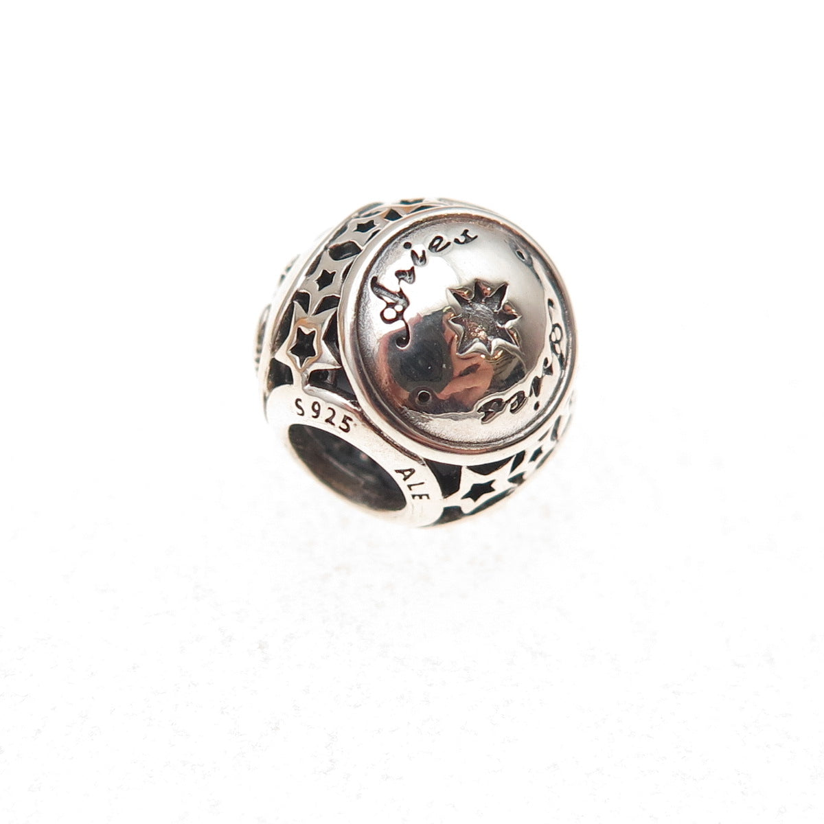 Pandora 925 Sterling Silver Aries Zodiac Sign Slide Bead Charm