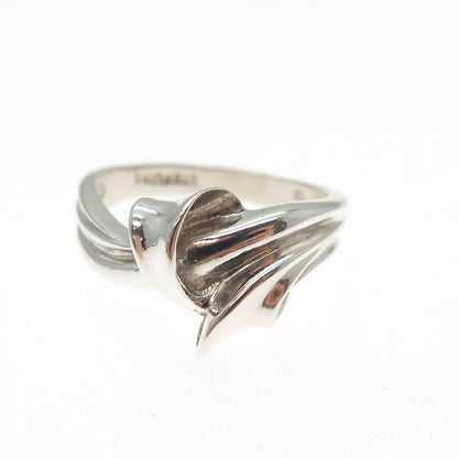 925 Sterling Silver Vintage Modernist Ring Size 6.75