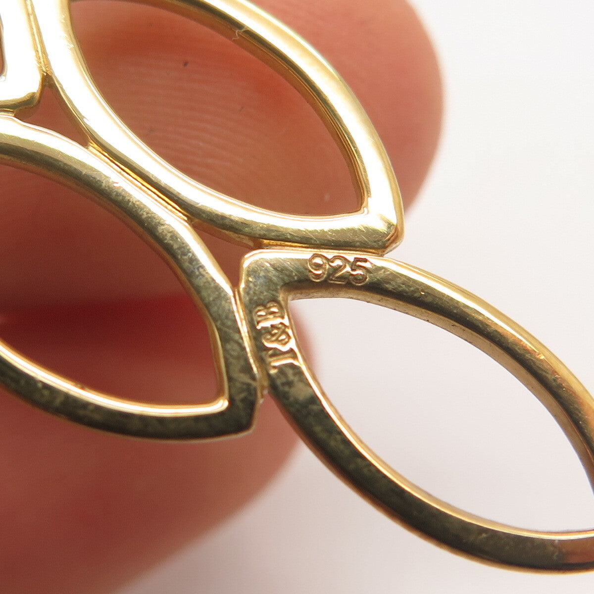 925 Sterling Silver Gold Plated T & B Modernist Pendant