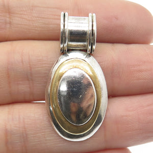 925 Sterling Silver 2-Tone Vintage Mexico Letter "O" Modernist Pendant