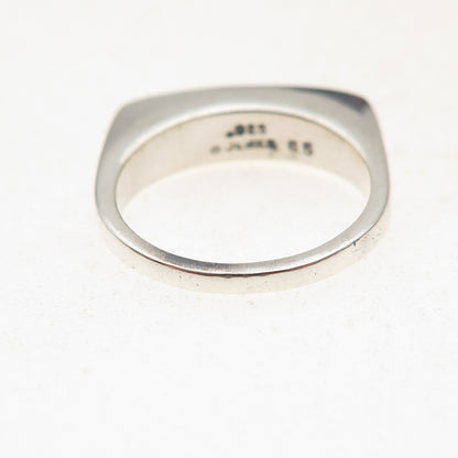 Lisa Jenks 925 Sterling Silver Vintage Modernist Bar Oxidized Ring Size 6