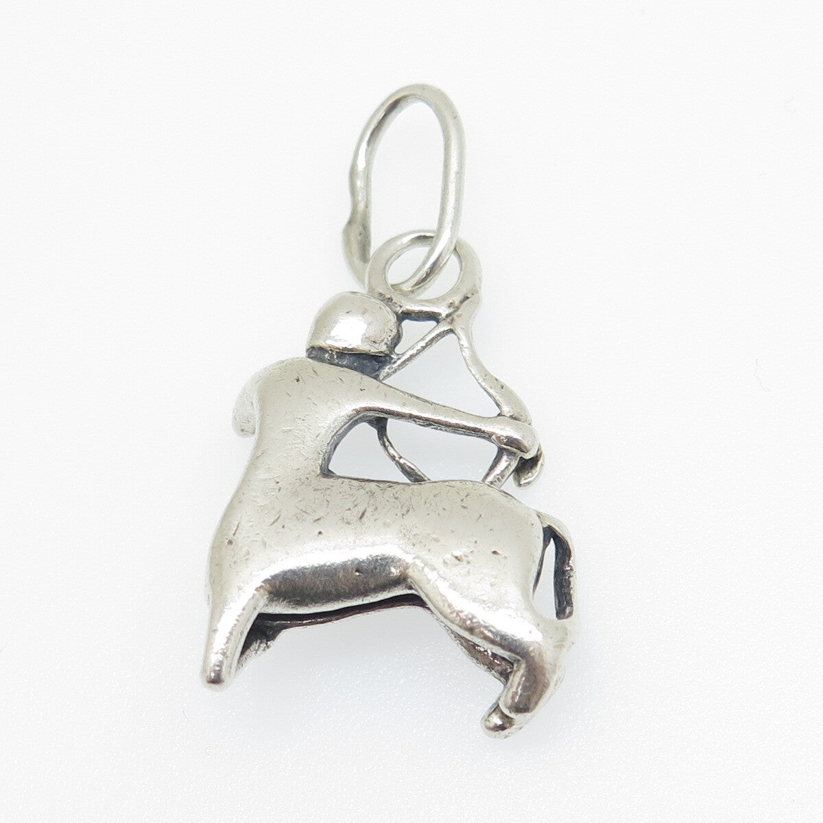 925 Sterling Silver Vintage Sagittarius Zodiac Sing Oxidized Charm Pendant