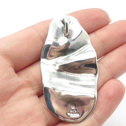 925 Sterling Silver Vintage Concaved Pendant
