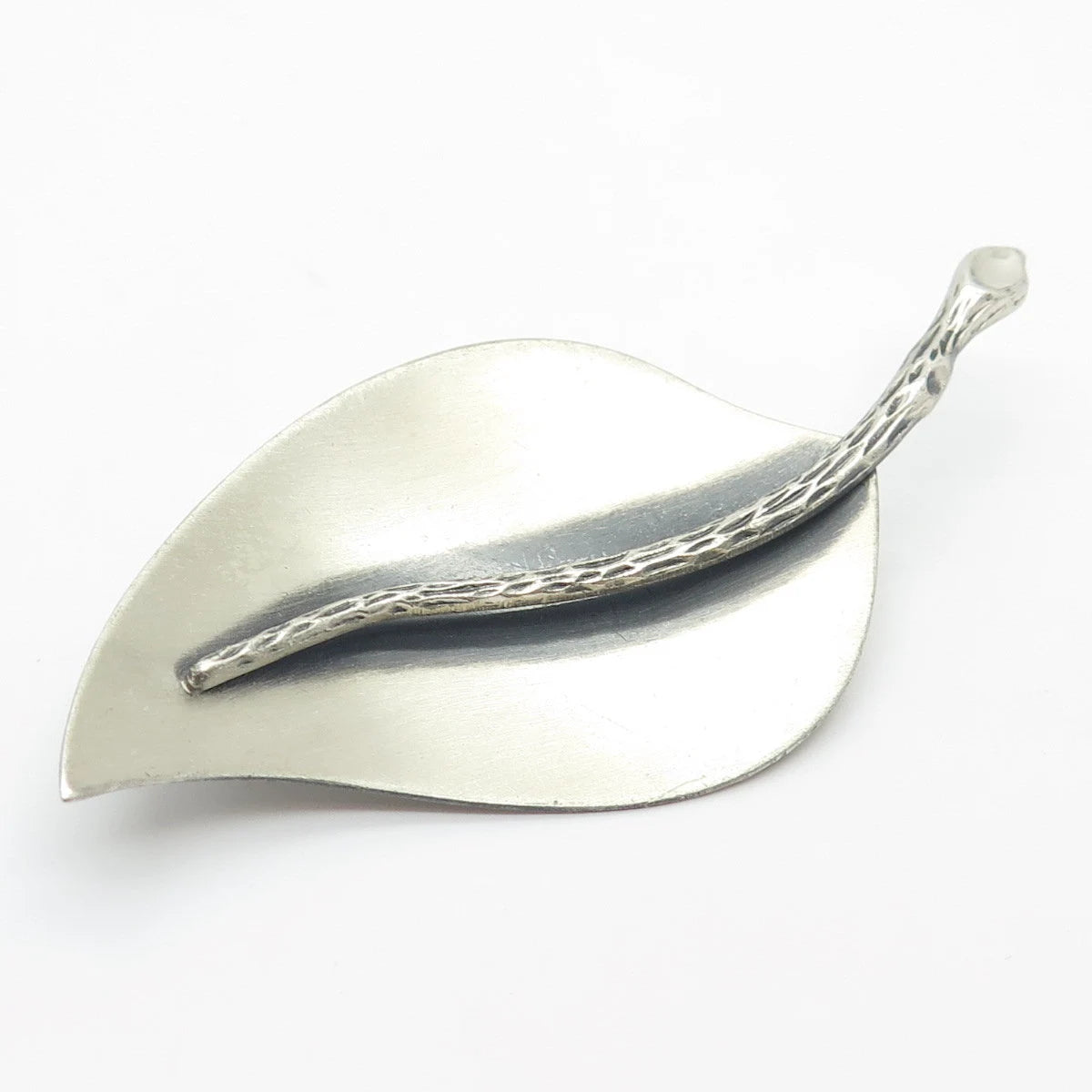 925 Sterling Silver Vintage BEAU Leaf Pin Brooch