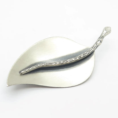 925 Sterling Silver Vintage BEAU Leaf Pin Brooch