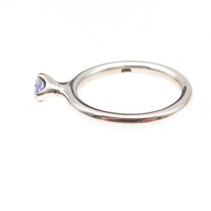 Pandora 925 Sterling Silver Oval-Cut Lavender C Z Ring Size 9