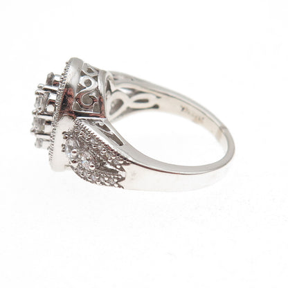 Mena 925 Sterling Silver Round-Cut C Z Sparkle Ring Size 6.25