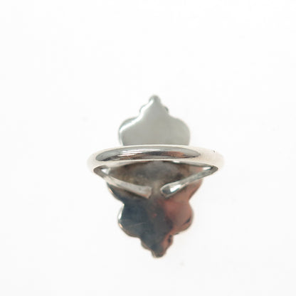 Old Pawn Sterling Silver Vintage Southwestern Chalcedony Tribal Ring Size 6.5