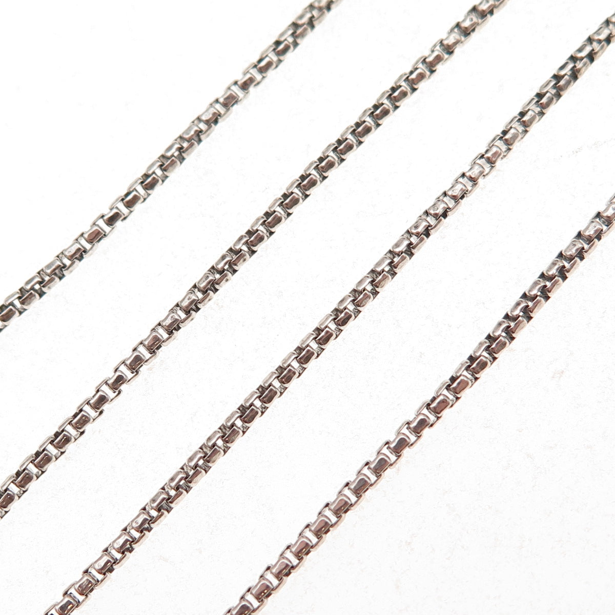 925 Sterling Silver Vintage Round Box Chain Necklace 18"