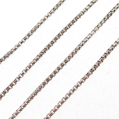 925 Sterling Silver Vintage Round Box Chain Necklace 18"