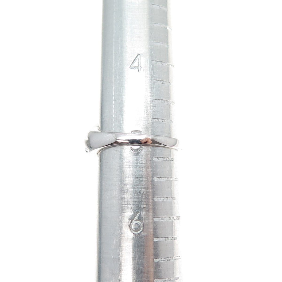 925 Sterling Silver Real Round-Cut Diamond Accent Modernist Ring Size 5