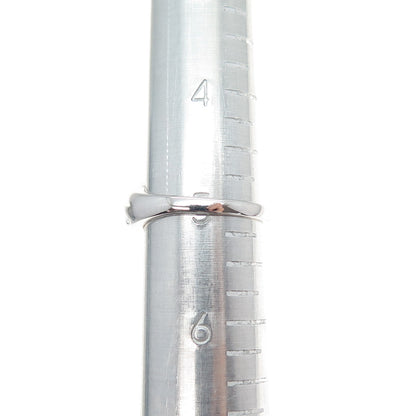 925 Sterling Silver Real Round-Cut Diamond Accent Modernist Ring Size 5