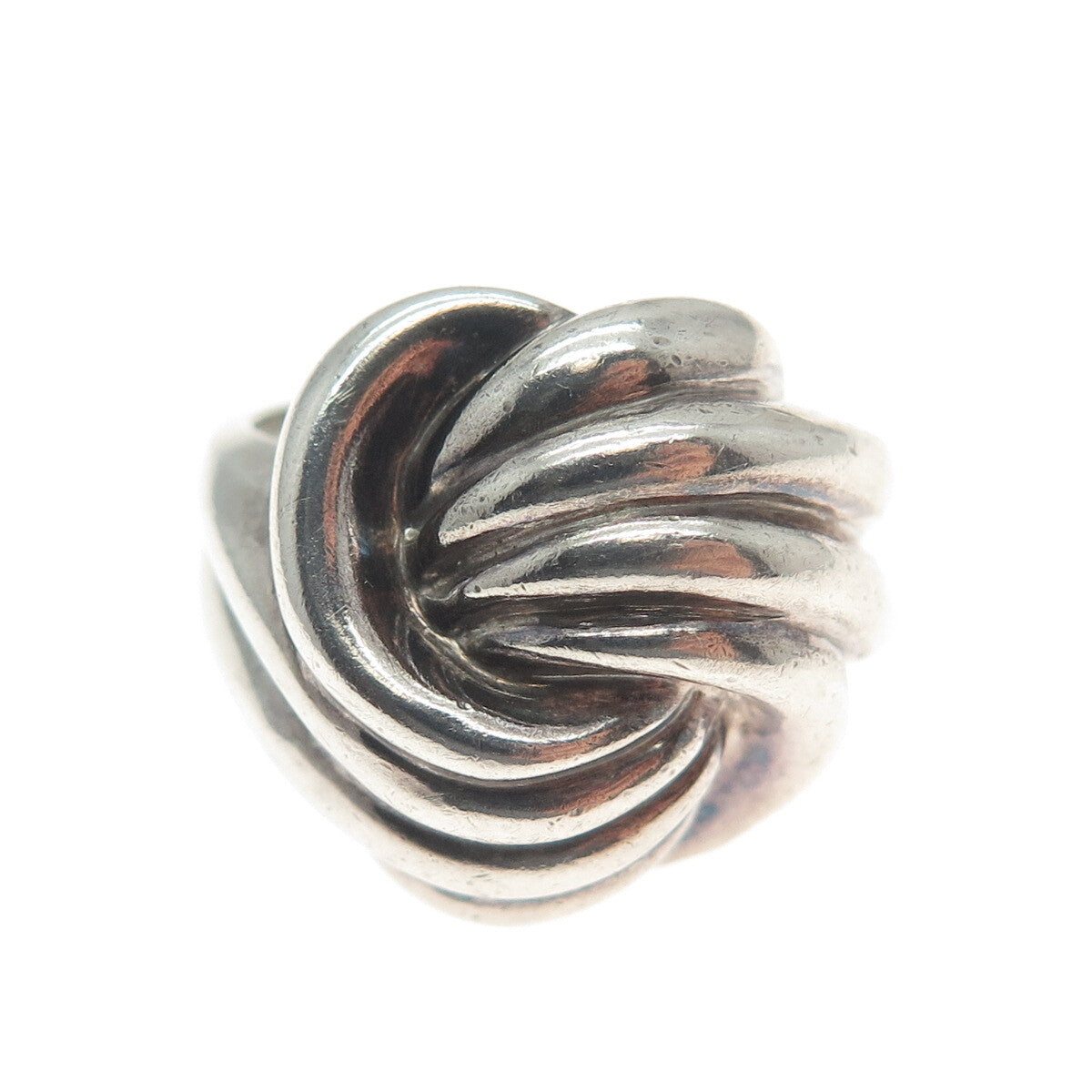925 Sterling Silver Vintage Modernist Twisted Oxidized Ring Size 6.25