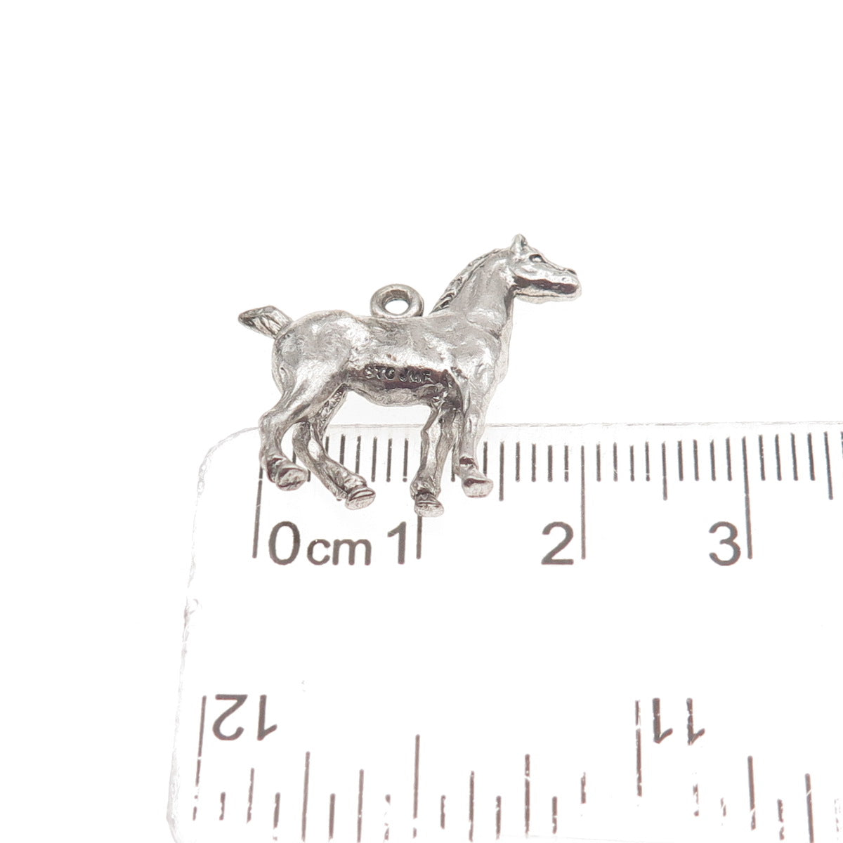 J.M. Fisher 925 Sterling Silver Vintage Horse 3D Mini Charm Pendant