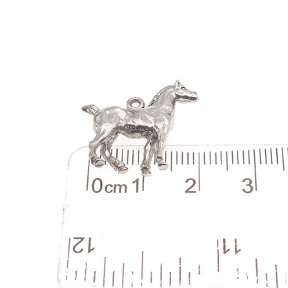 J.M. Fisher 925 Sterling Silver Vintage Horse 3D Mini Charm Pendant