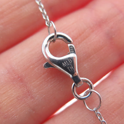 CAROL BRODIE MLD Sterling Silver Real Diamond Letter K Pendant Necklace 16-18"