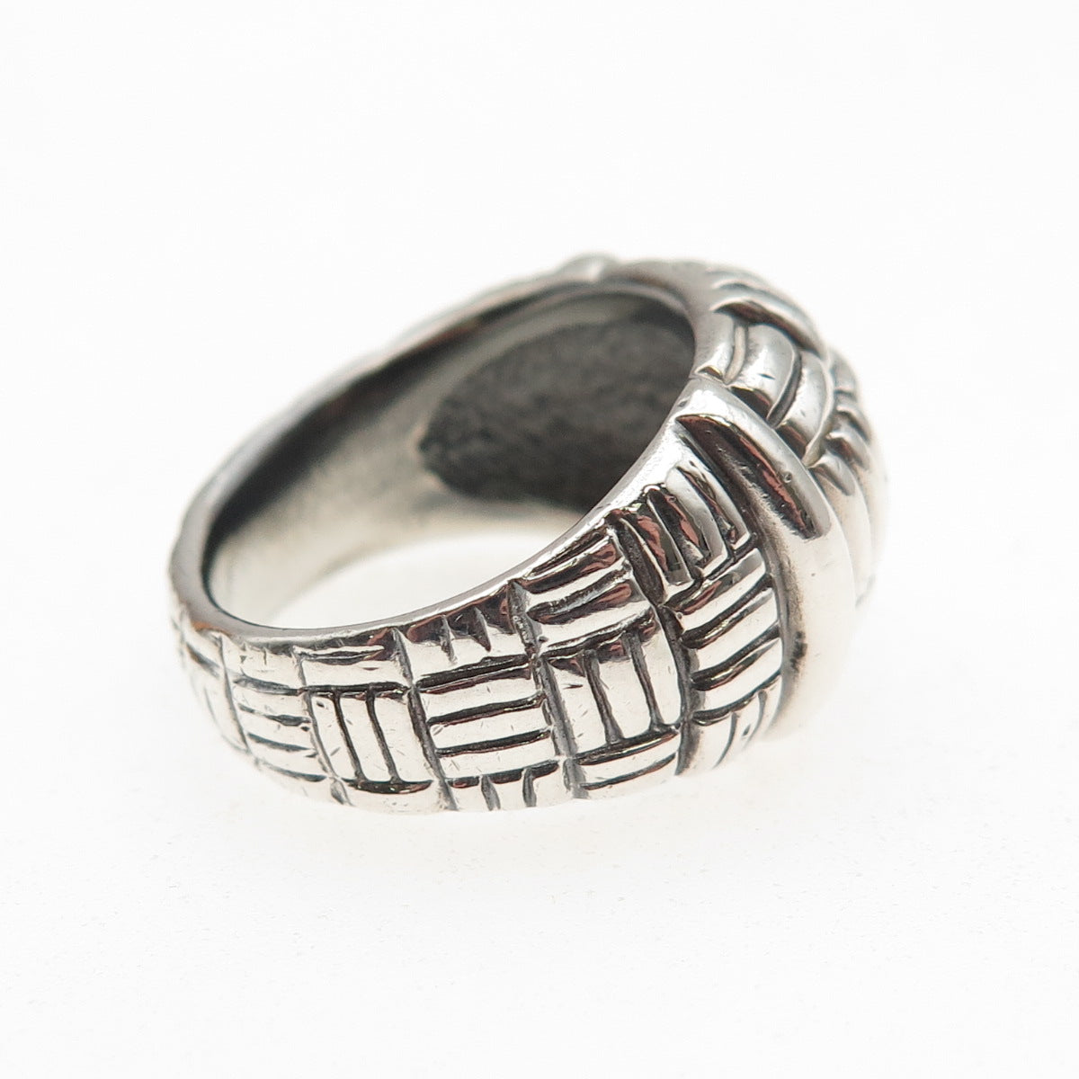 ESPO Joseph Esposito Sterling Silver Vintage Ribbed Dome Oxidized Ring Size 6