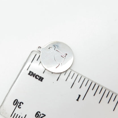 925 Sterling Silver USA Two In Town Dog / Puppy Charm Pendant
