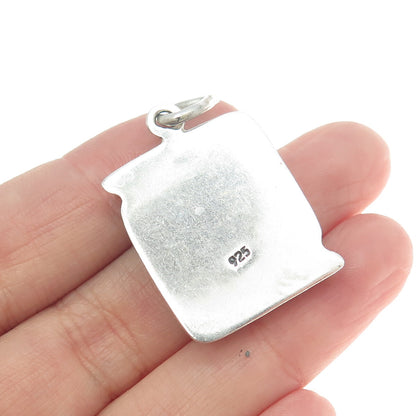 925 Sterling Silver Vintage Maze Modernist Pendant