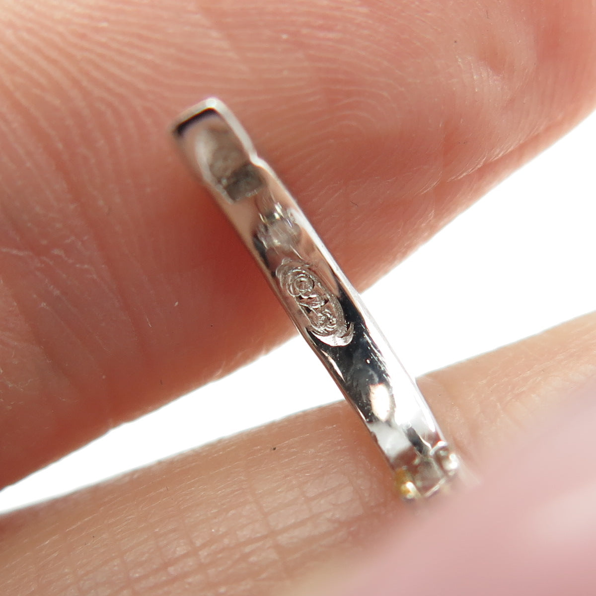 925 Sterling Silver Oval-Cut Shaped C Z Cross Huggie Earrings