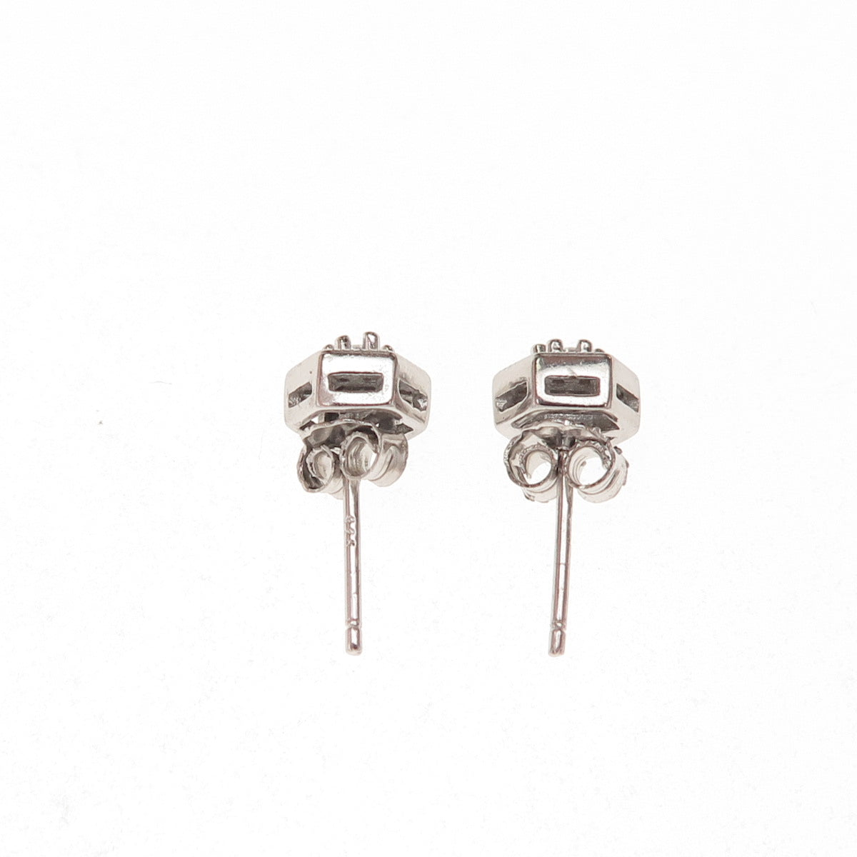925 Sterling Silver Round-Cut C Z Stud Earrings