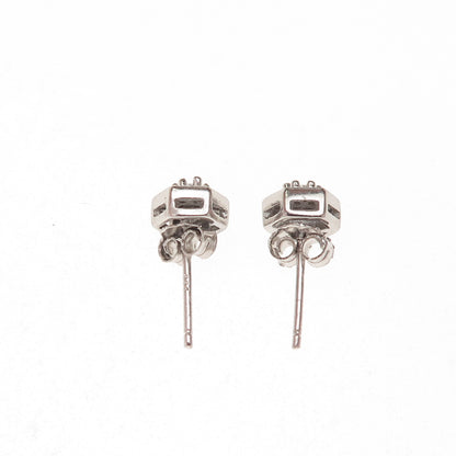 925 Sterling Silver Round-Cut C Z Stud Earrings