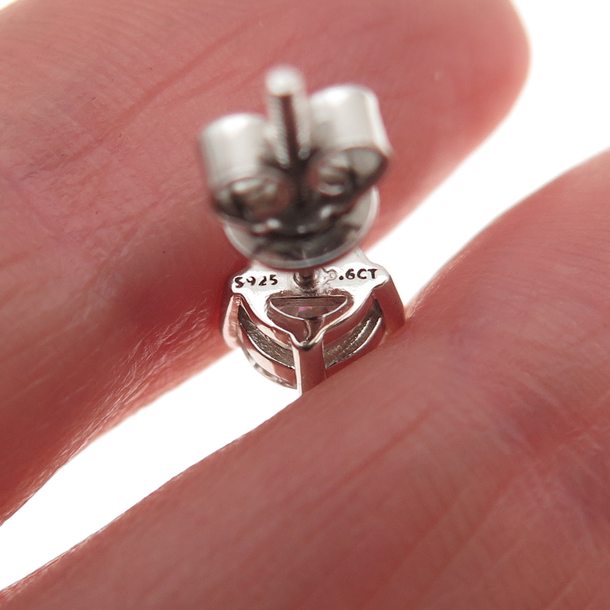 925 Sterling Silver Real Round-Cut Moissanite Approx. 0.6ct Stud Earrings