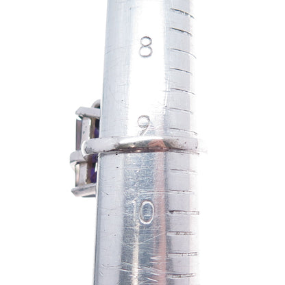 925 Sterling Silver Vintage Real Amethyst & C Z Ring Size 9.25