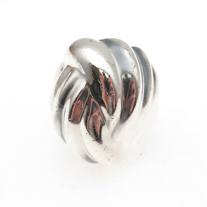 925 Sterling Silver Vintage Mexico Modernist Dome Oxidized Ring Size 8