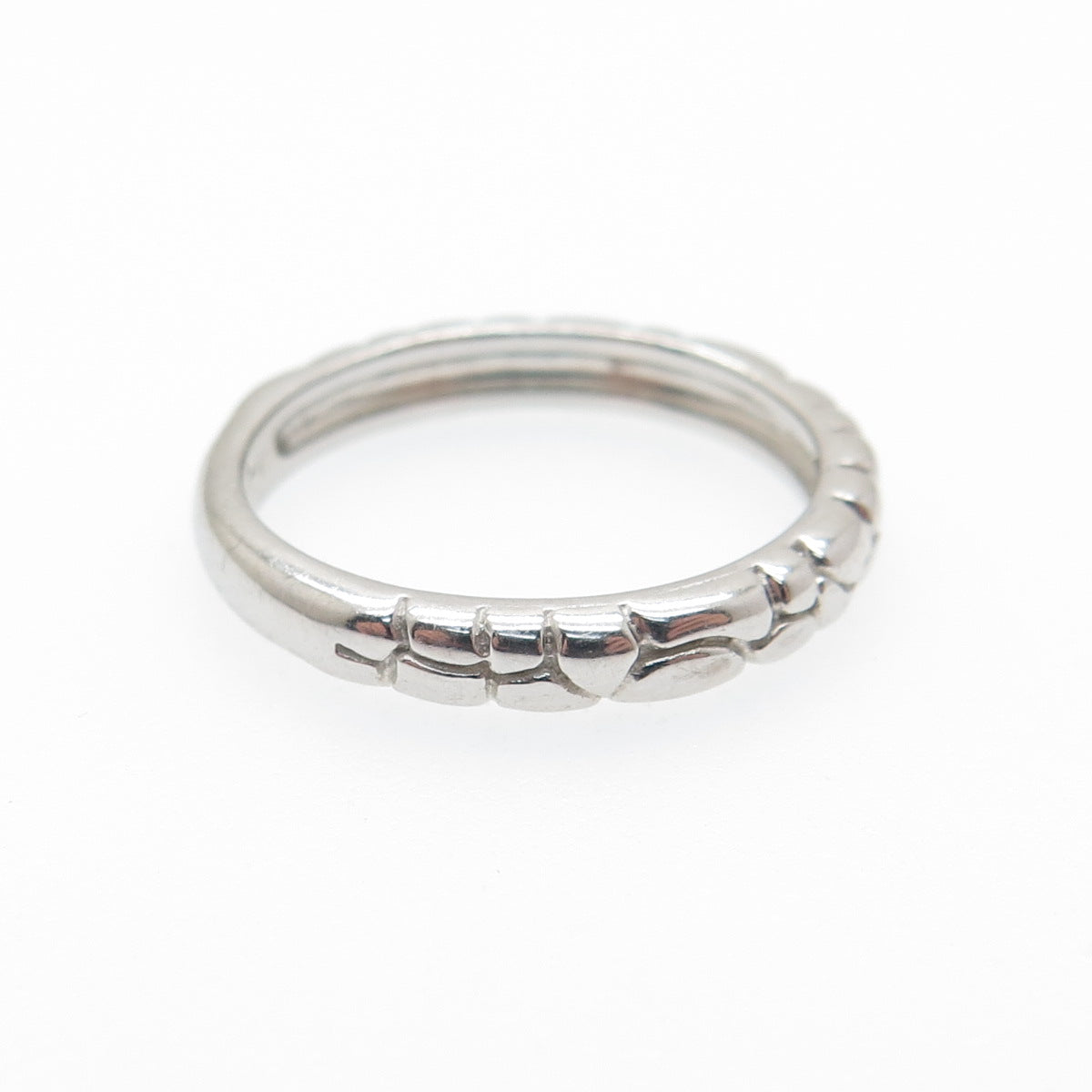 925 Sterling Silver Dragon Skin Band Ring Size 6.75