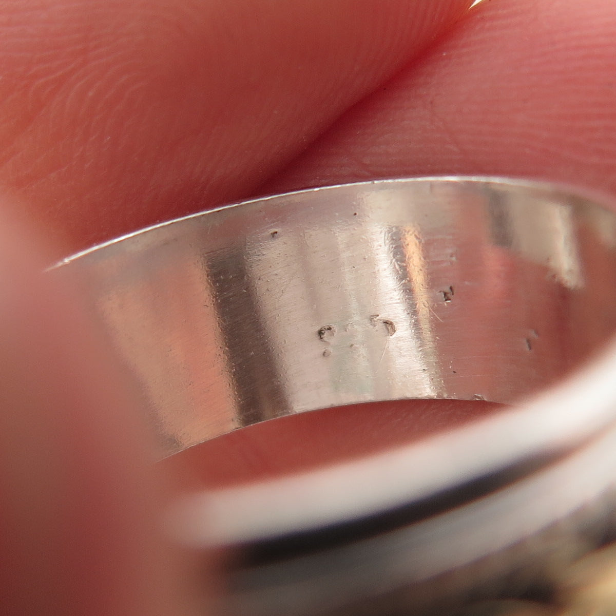 925 Sterling Silver 2-Tone Vintage Woven Rotating Oxidized Band Ring Size 10
