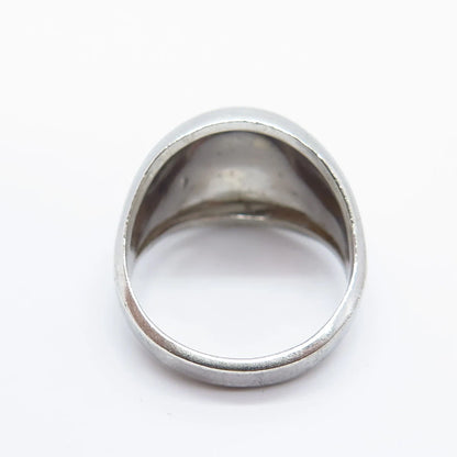 925 Sterling Silver Vintage Vargas Textured Ring Size 7.75