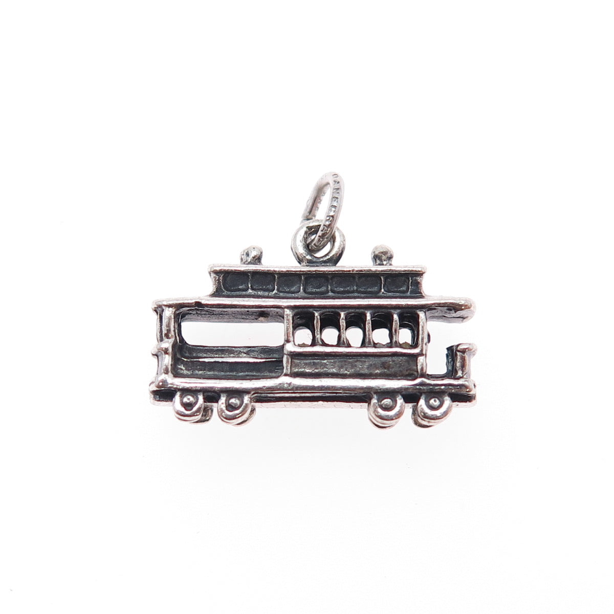 DANECRAFT Sterling Silver Vintage San Francisco Cable Car Mini 3D Charm Pendant