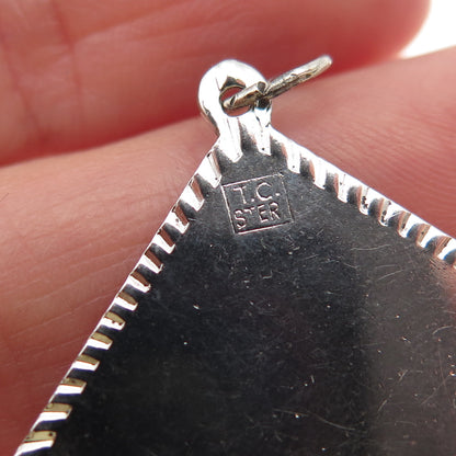 Town & Country Sterling Silver Vintage Pink Rhinestone Graduation Day Pendant