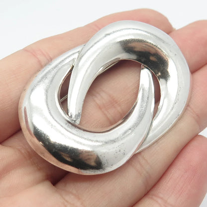 925 Sterling Silver Vintage Mexico Modernist Pin Brooch
