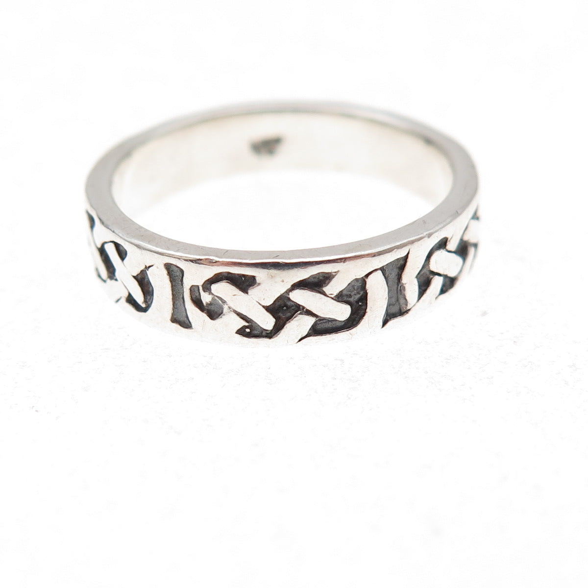 Chapal Zenray 925 Sterling Silver Vintage Celtic Knot Oxidized Band Ring Size 5