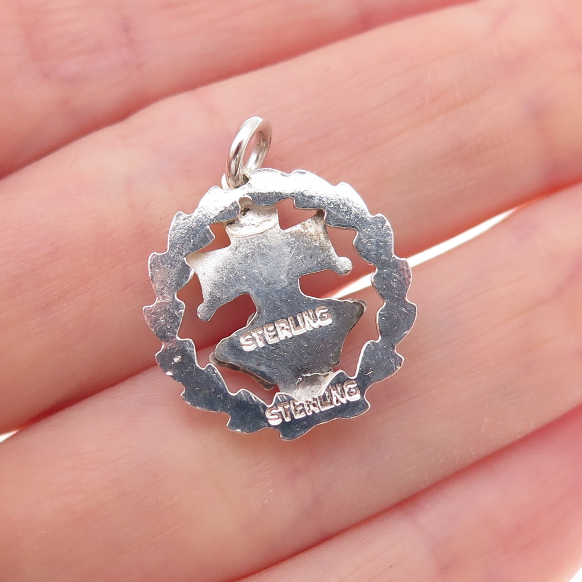 925 Sterling Silver Vintage Enamel Catholic Daughters of the Americas Pendant