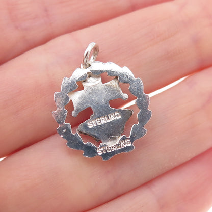 925 Sterling Silver Vintage Enamel Catholic Daughters of the Americas Pendant